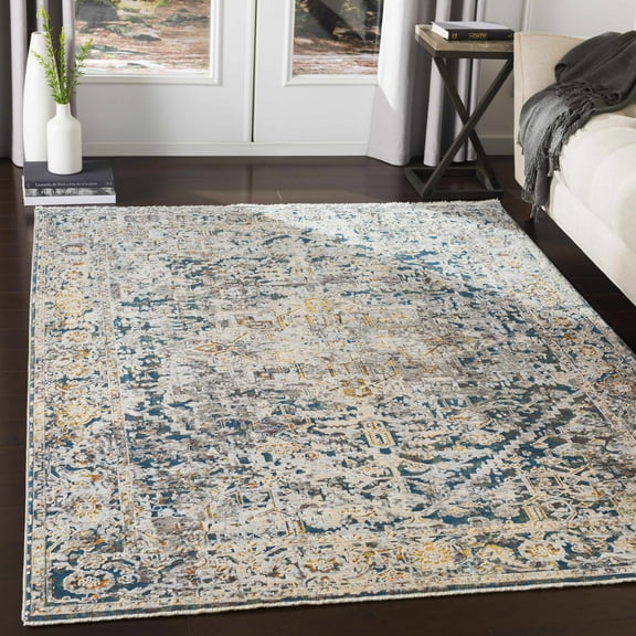 Hauteloom Cuckfield Living Room, Bedroom Area Rug - Updated Traditional - Gray, Blue, Green - 7'10" x 10'