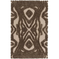 Hauteloom Dailey Wool Living Room, Bedroom Area Rug - Natural Fibers - Plush Pile - Dark Red, Medium Brown - 2' x 3'
