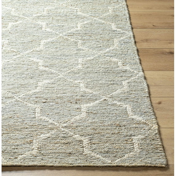 Hauteloom Damawato Jute Living Room, Bedroom Area Rug - Traditional, Transitional - Medium Gray, Taupe, Beige - 2' x 3'