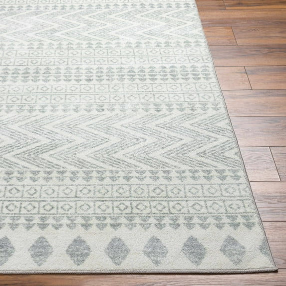 Hauteloom Danon Living Room, Bedroom Machine Washable Area Rug - Bohemian, Transitional - Arctic Stone, Medium Gray, Neutral - 7'10" x 10'6"