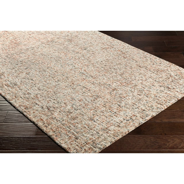 Hauteloom Darch Wool Living Room, Bedroom Area Rug - Modern - Orange, Gray, Red - 2' x 3'