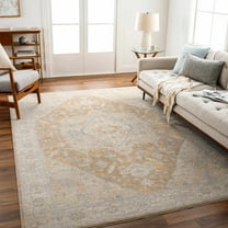 Hauteloom Darin Living Room, Bedroom Area Rug - Gray, Brown - 7'10"-Round