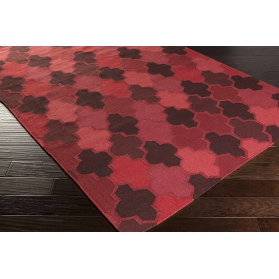 Hauteloom Datil Wool Living Room, Bedroom Area Rug - Contemporary - Burgundy, Red, Mauve - 3'6" x 5'6"