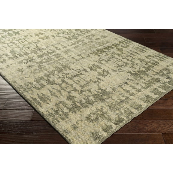 Hauteloom Davant Wool Living Room, Bedroom Area Rug - Contemporary - Sage, Ivory, MediumGray - 2' x 3'