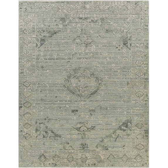 Hauteloom Davilla Living Room, Bedroom Area Rug - Traditional - Green, Gray - 4' x 6'