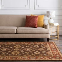 Hauteloom Daviston Wool Living Room, Bedroom Area Rug - Traditional - Beige, Brown, Red - 10' x 14'