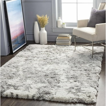 Hauteloom Dawesville Living Room, Bedroom Area Rug - Modern - Plush Pile - Gray - 5'3" x 7'