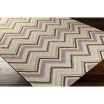 Hauteloom Delair Wool Living Room, Bedroom Area Rug - Contemporary - Peach, Charcoal, Lavender - 2' x 3'