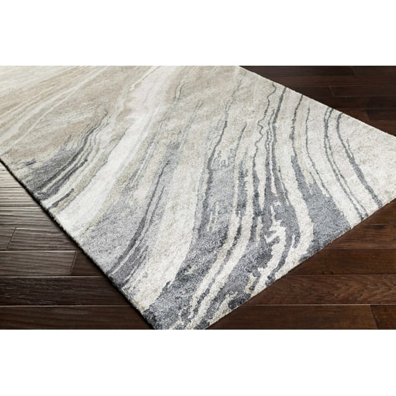 Hauteloom Dentsville Living Room, Bedroom Area Rug - Contemporary - Charcoal, Gray, Light Slate - 10' Square