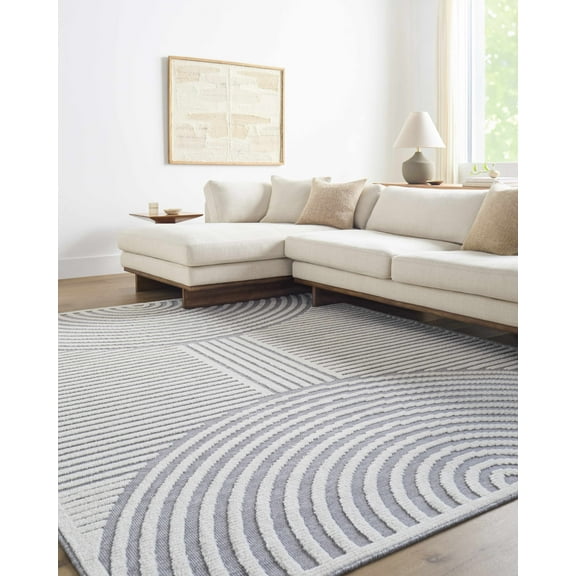 Hauteloom Deron Living Room, Bedroom Machine Washable Area Rug - Gray - 2' x 2'10"