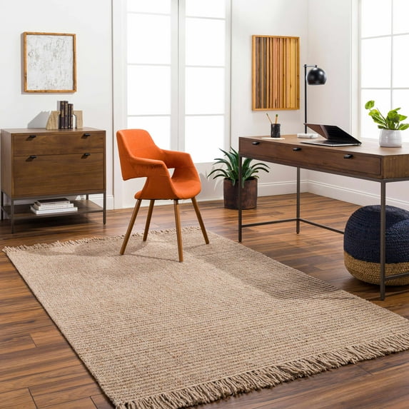 Hauteloom Desma Wool Living Room, Bedroom Area Rug - Traditional, Transitional - Dark Brown, Navy, Light Gray - 6' x 9'