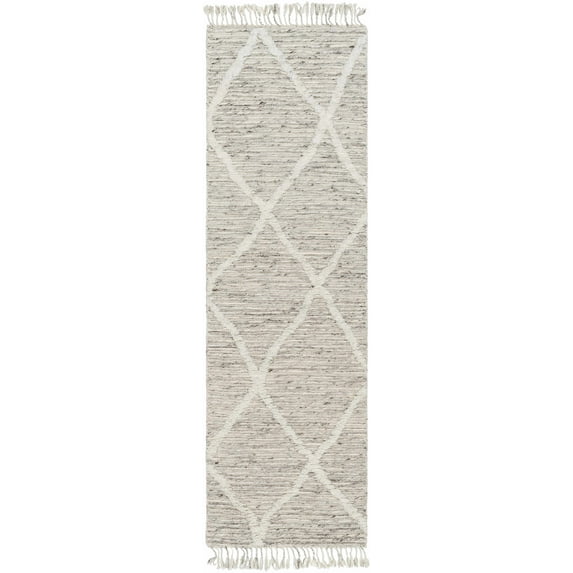 Hauteloom Desta Wool Living Room, Bedroom Area Rug - Gray, Blue, Beige - 8' x 10'