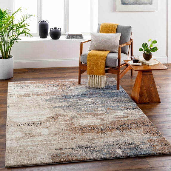 Hauteloom Deven Living Room, Bedroom Area Rug - High Pile - Gray - 7'10"
