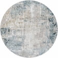 thumbnail image 1 of Hauteloom Devonport Living Room, Bedroom Area Rug - Modern Abstract Carpet - Gray, Brown, Blue - 5'3" - Round, 1 of 18