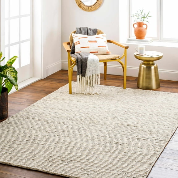 Hauteloom Dewei Wool Living Room, Bedroom Area Rug - Brown, Beige - 2' x 3'