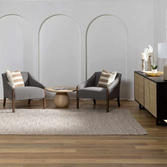 Hauteloom Diomede Living Room, Bedroom Area Rug - Bohemian, Transitional - White, Light Gray, Gray - 6' x 9'