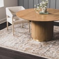 thumbnail image 1 of Hauteloom Dion Boho Oriental Damask Area Rug -Traditional Floral Carpet for Living Room, Bedroom, Dining Room - Machine Washable - Gray, Mustard, Yellow - 6'7"-Round Rug, 1 of 15