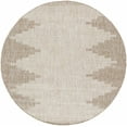 thumbnail image 1 of Hauteloom Djugun Outdoor Area Rug - Outside Porch Patio Rug Carpet - No Pile Rug - Waterproof Rug - Geometric - Brown, Cream, Beige - 5'3" Round, 1 of 19