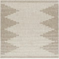 thumbnail image 1 of Hauteloom Djugun Outdoor Area Rug - Outside Porch Patio Rug Carpet - No Pile Rug - Waterproof Rug - Geometric - Brown, Cream, Beige - 6'7" Square, 1 of 19