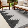 thumbnail image 1 of Hauteloom Eris Outdoor Area Rug - Outside Porch Patio Rug Carpet - Waterproof Rug - Geometric - Black, Gray, Off White, White - 4'3" x 5'11", 1 of 19