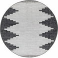 thumbnail image 1 of Hauteloom Djugun Outdoor Area Rug - Outside Porch Patio Rug Carpet - Waterproof Rug - Geometric - Black, Gray, Off White, White - 7'10" Round, 1 of 19