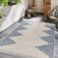 thumbnail image 1 of Hauteloom Djugun Outdoor Area Rug - Outside Porch Patio Rug Carpet - Waterproof Rug - Geometric - Blue, Gray, Beige - 4'3" x 5'11", 1 of 6
