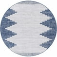 thumbnail image 1 of Hauteloom Djugun Outdoor Area Rug - Outside Porch Patio Rug Carpet - Waterproof Rug - Geometric - Blue, Gray, Cream, Beige - 6'7" Round, 1 of 11