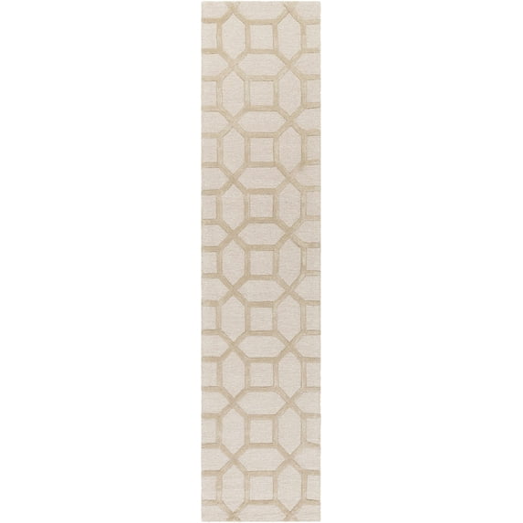 Hauteloom Dodgertown Wool Hallway, Kitchen Runner Rug - Transitional - Beige - 2'3" x 10'