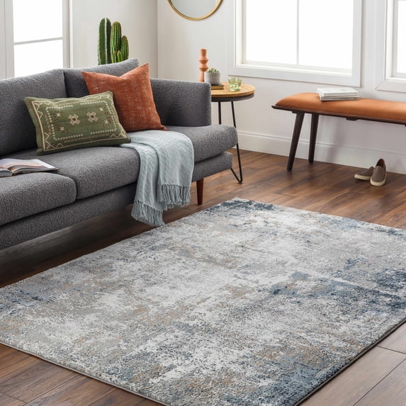 Hauteloom Dolan Living Room, Bedroom Area Rug - Gray, Black - 6'7" x 9'