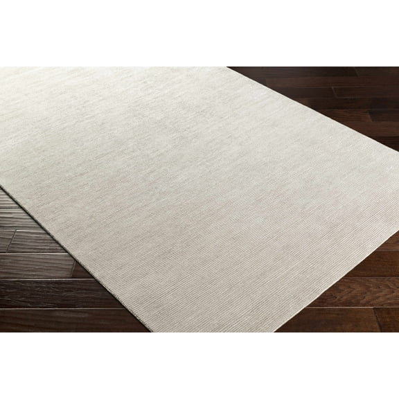 Hauteloom Donegal Living Room, Bedroom Area Rug - Solid & Striped - Light Gray - 2' x 3'