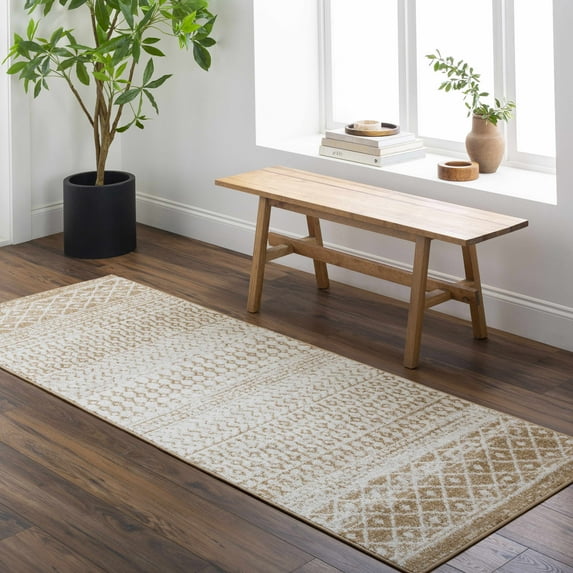 Hauteloom Dong Hallway, Kitchen Runner Rug - Beige, Gray, Brown - 2'7" x 14'