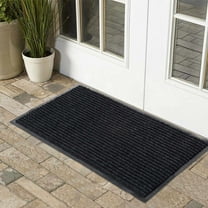 Hauteloom Door Mat - Front Back Door Mat - Indoor Outdoor Door Mat - Non Slip - 17" x 30" - Black - 1 pc
