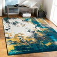 thumbnail image 1 of Hauteloom Dover Living Room, Bedroom Area Rug - Contemporary - Teal, Navy, Mustard - 5'3" x 7'7", 1 of 11