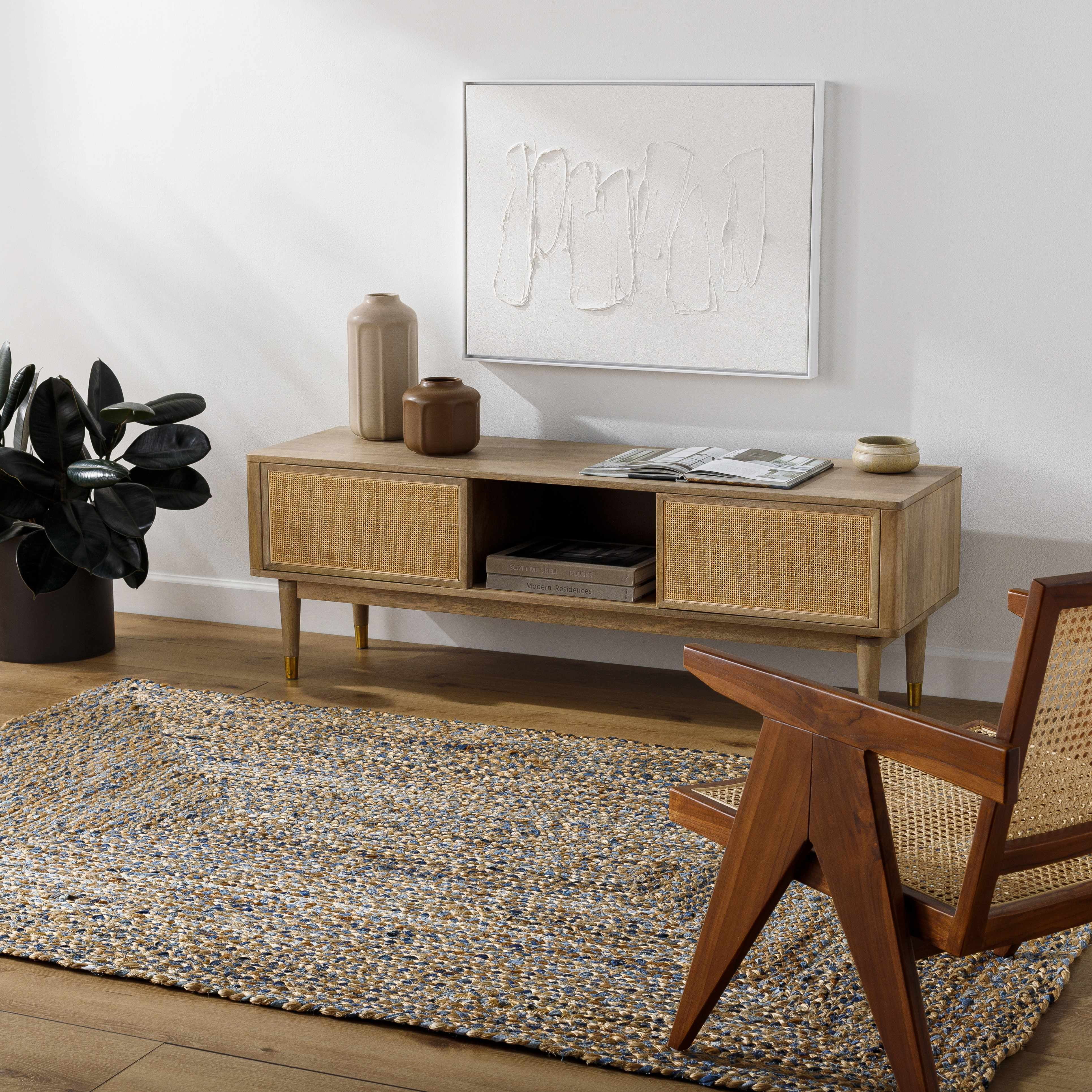 Hauteloom Druce Jute Living Room, Bedroom Area Rug - 27" x 45"