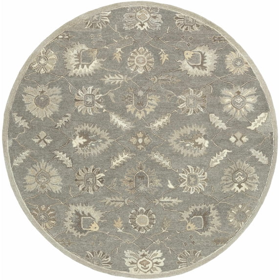 Hauteloom Dulles Wool Living Room, Bedroom Area Rug - Traditional - Gray, Black, Brown - 6'-Round