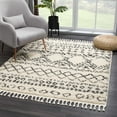 thumbnail image 1 of Hauteloom Duncans Farmhouse Shag Area Rug – Plush Pile Living Room & Bedroom Rug with Fringe – Beige, Charcoal, Gray – 5'3" x 7'3", 1 of 10