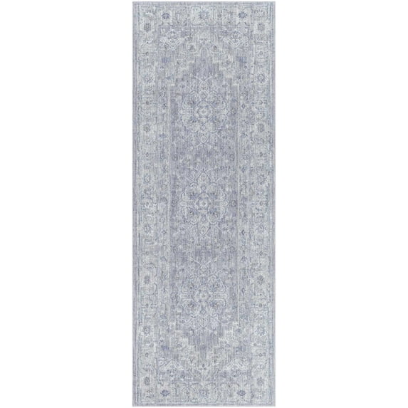 Hauteloom Earlsfield Hallway, Kitchen Runner Rug - Traditional - Gray, Light Gray, Medium Gray - 2'7" x 7'3"