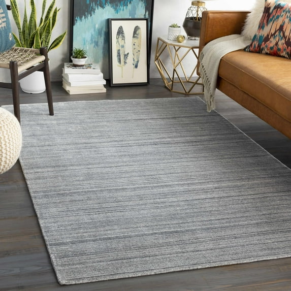 Hauteloom Earlysville Wool Living Room, Bedroom Area Rug - Contemporary - Light Slate, Gray - 9' x 12'
