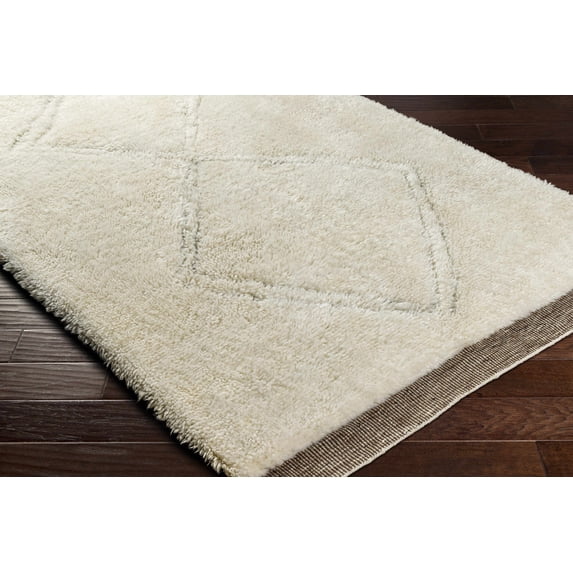 Hauteloom Eguia Wool Living Room, Bedroom Area Rug - Bohemian, Transitional - High Pile - Medium Gray, Gray, Charcoal - 6' x 9'