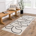 thumbnail image 1 of Hauteloom Eilir Modern Abstract Runner Rug - Contemporary Geometric Carpet for Hallway, Kitchen - Beige, Black, Cream - 2'7" x 7'3", 1 of 12