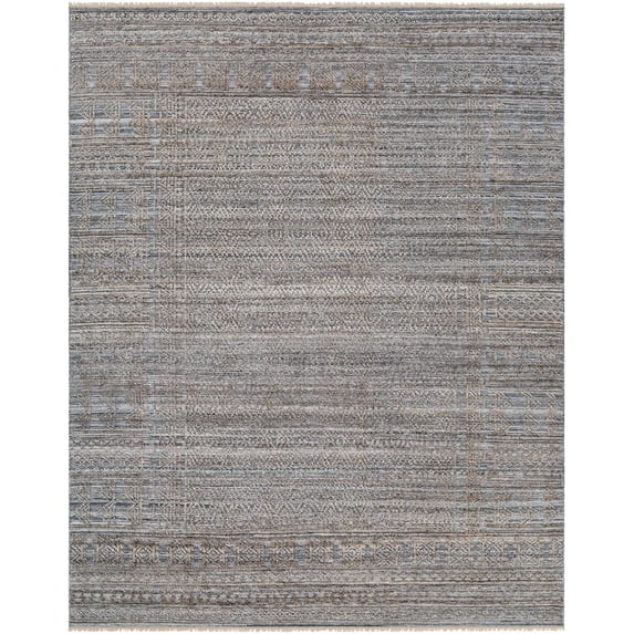 Hauteloom Eldad Recycled Material Living Room, Bedroom Area Rug - Southwestern - Dark Brown, Black, Dark Red - 9' x 12'