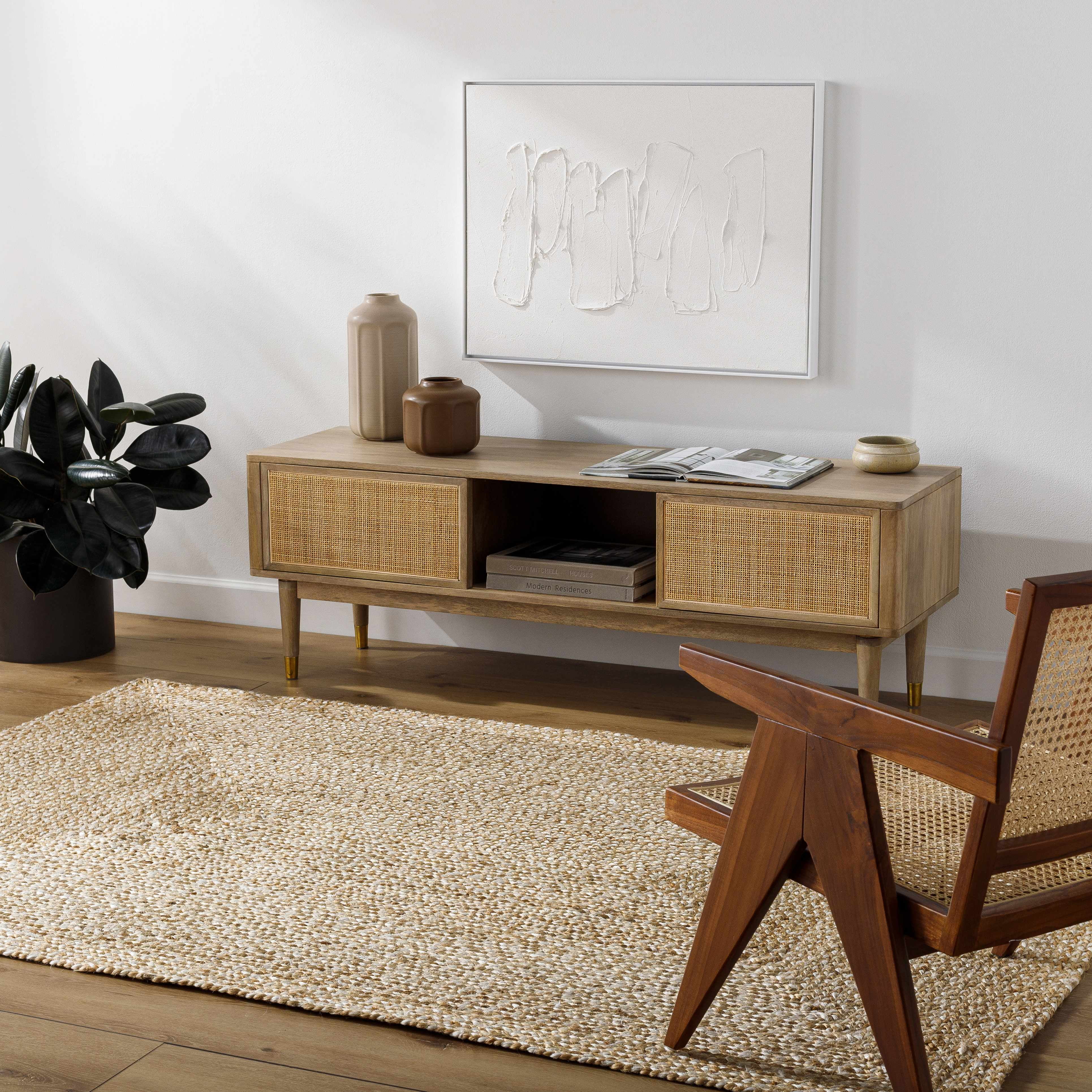 Hauteloom Elkie Jute Living Room, Bedroom Area Rug - 5' x 7'6"