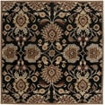 thumbnail image 1 of Hauteloom Elkins Wool Living Room, Bedroom Farmhouse Area Rug - Traditional Floral Carpet - Bohemian Paisley Vibe - Black, Purple, Brown - 9'9" Square, 1 of 16