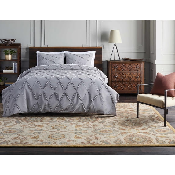 Hauteloom Elkins Wool Living Room, Bedroom Farmhouse Area Rug - Traditional Floral Carpet - Bohemian Paisley Vibe - Brown, Cream, Beige, Orange, Gray - 8' x 11'