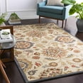 thumbnail image 1 of Hauteloom Elkins Wool Living Room, Bedroom Farmhouse Area Rug - Traditional Floral Carpet - Bohemian Paisley Vibe - Brown, Cream, Gray, Green, Red - 5' x 8', 1 of 9