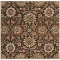 thumbnail image 1 of Hauteloom Elkins Wool Living Room, Bedroom Farmhouse Area Rug - Traditional Floral Carpet - Bohemian Paisley Vibe - Brown, Pink, Purple, Green, Brown - 6' Square, 1 of 17