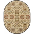 thumbnail image 1 of Hauteloom Elkins Wool Living Room, Bedroom Farmhouse Area Rug - Traditional Floral Carpet - Bohemian Paisley Vibe - Green, Red, Brown, Terra Cotta, Brick Red - 8' x 10' Oval, 1 of 19