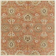 thumbnail image 1 of Hauteloom Elkins Wool Living Room, Bedroom Farmhouse Area Rug - Traditional Floral Carpet - Bohemian Paisley Vibe - Orange, Cream, Red, Blue, Brown, Salmon - 8' Square, 1 of 19