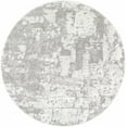 thumbnail image 1 of Hauteloom Elsa Living Room, Bedroom Area Rug - Contemporary - High Pile - Medium Gray, Light Gray, Ivory - 7'10" Round, 1 of 11