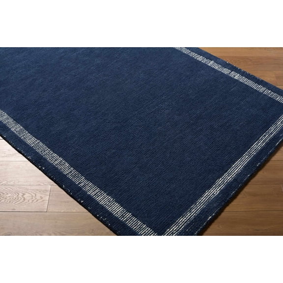 Hauteloom Emerin Wool Living Room, Bedroom Area Rug - Contemporary - Indigo, Slate Gray - 5' x 7'6"